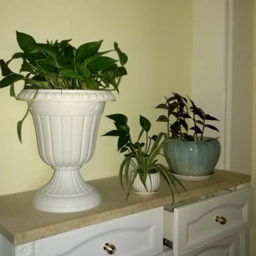 Durable Plastic Roman Column Planter Decorative Flower Pot Balcony Planter Home Decor Planters Garden Supplies Household Flower