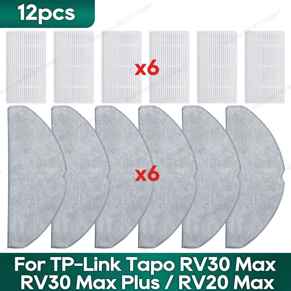 Compatible for TP-Link Tapo RV30 Max Plus/ RV30 Max/ RV20 Max Plus / RV20 Max Accessories Hepa Filter Mop Side Brush Parts