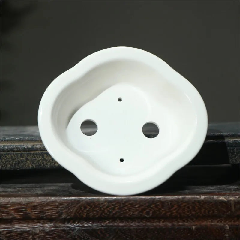 2025 Yixing Purple Sand Flowerpot Ceramic Hand-Made Landscape Bonsai Pot Chinese Style Classical Flower Pot Home Decor 1PCS