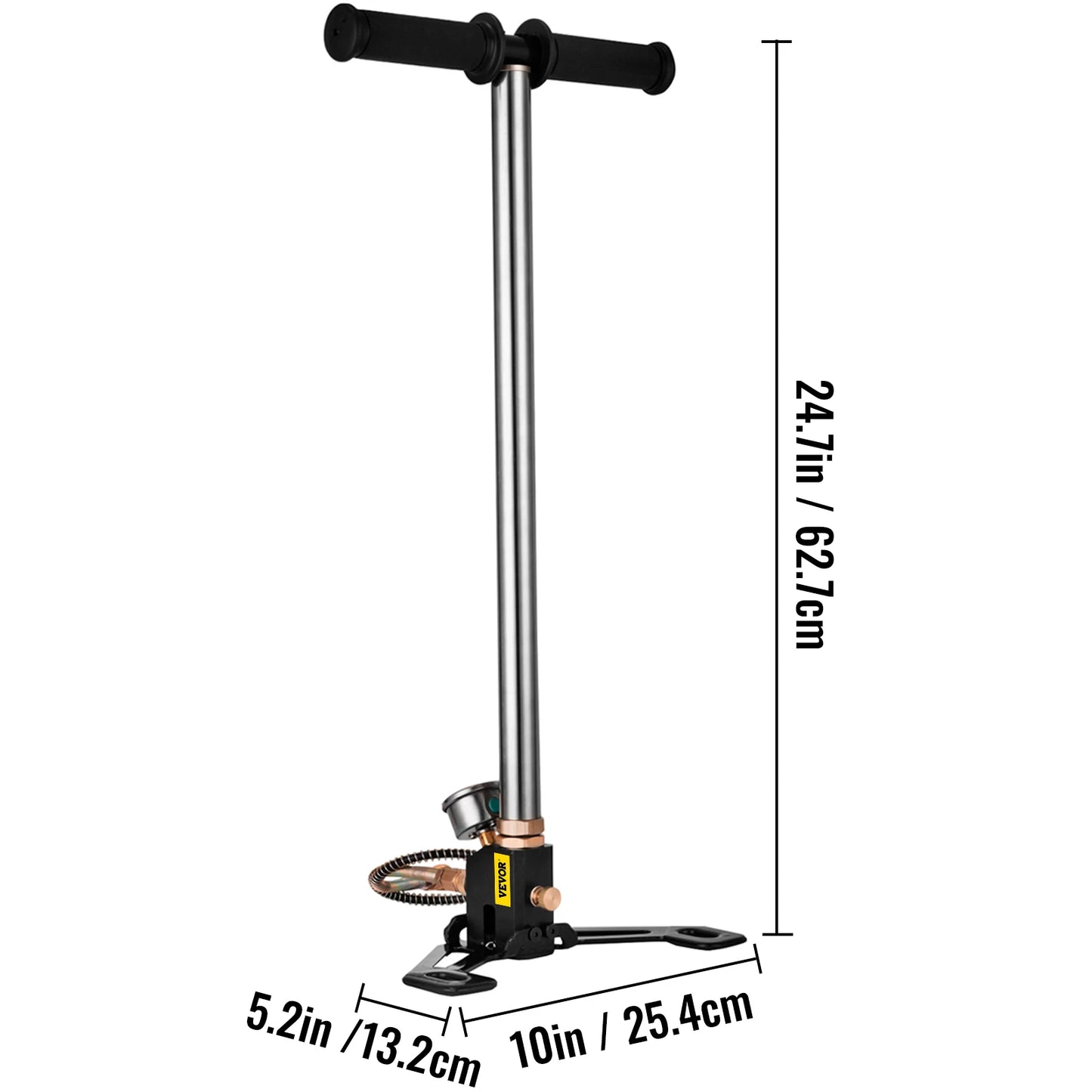 VEVOR 3-Stage PCP Hand Pump | 4500 PSI High-Pressure Air Gun Filling Stirrup with Gauge