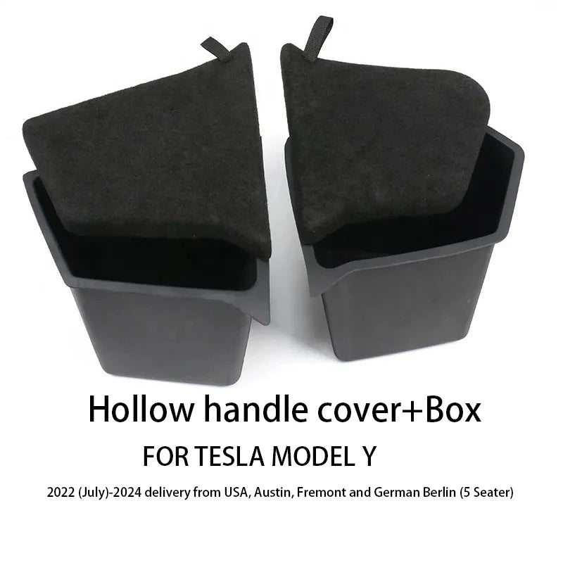Trunk Side Storage Bins For Tesla Model Y-Berlin/Austin 2022-2024 Cargo Compartment Organizer Bucket TPE Box & Carpet Lids