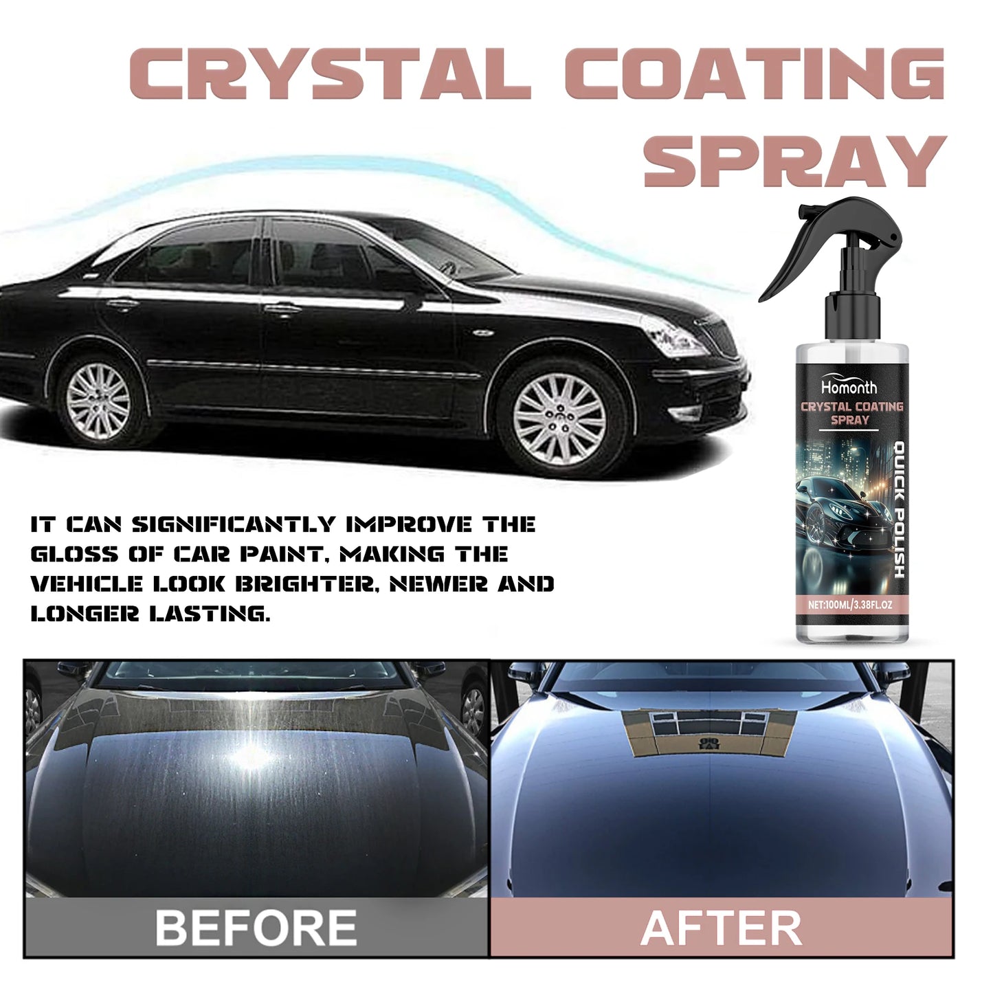 Automotive Coating Ceramic Spray To Clean Water Stains And Dirt To Red