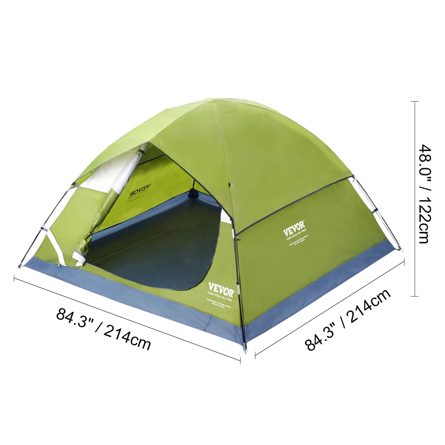 VEVOR 6 Person Outdoor Profession Fabric Tent Rainfly Waterproof Camping Tent Family Outdoor Instant Setup Tent with Carring Bag