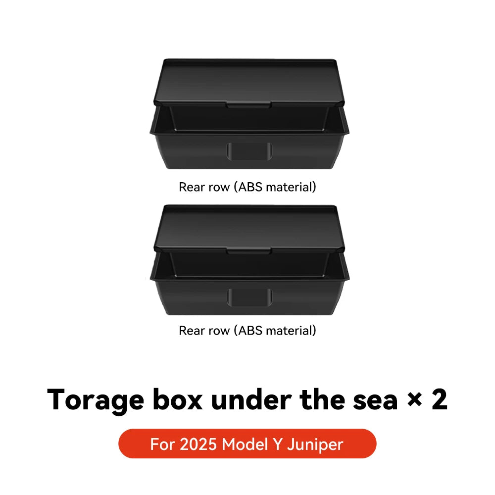 YZ For Tesla Model Y Juniper 2025 Under Seat TPE Hidden Storage Box Drawer Car Organizer Accessories For Tesla Car Accessories