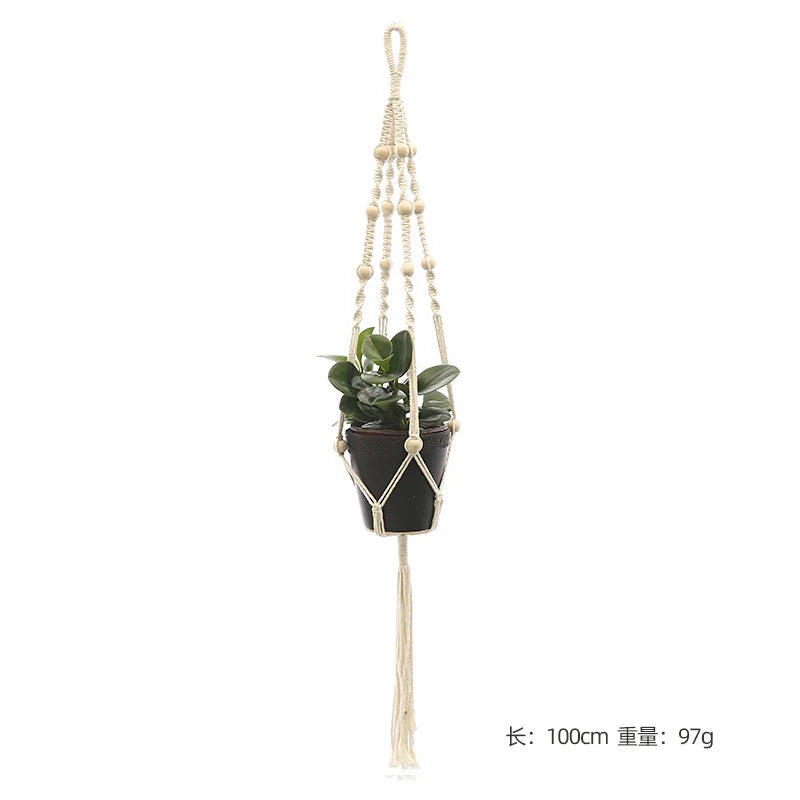 Hanging Plant Handmade Macrame Plant Hanger Flower Pot Planter Hanger Wall Decor Courtyard Garden Hanging Planter Hanging Basket