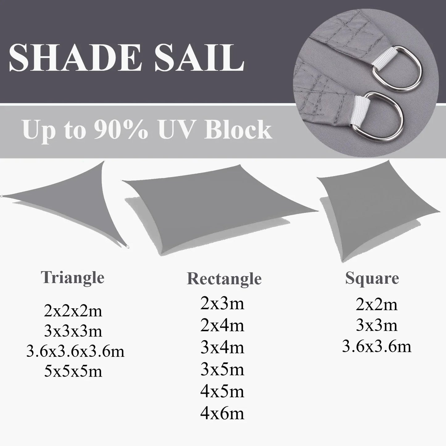 5x4M/4x6M Waterproof Large Sun Shelter Sunshade Protection Outdoor Canopy Garden Patio Pool Shade Sail Awning Camping Shade Net