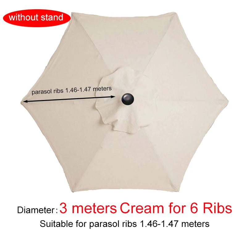Parasol Replacement Cloth Outdoor Garden Banana Umbrella Cover Waterproof Sunshade Canopy For 6 Ribs/8 Ribs Parasol