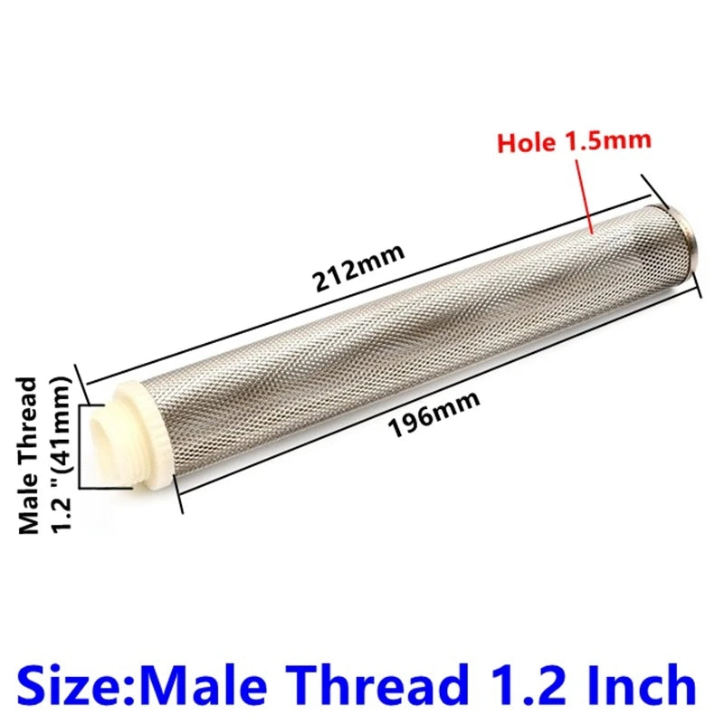1/2"~2.5" 304 Stainless Steel Extended Filter Garden Irrigation Water Pump Hose Filter Aquarium Water Cleaning Mesh Metal Filter