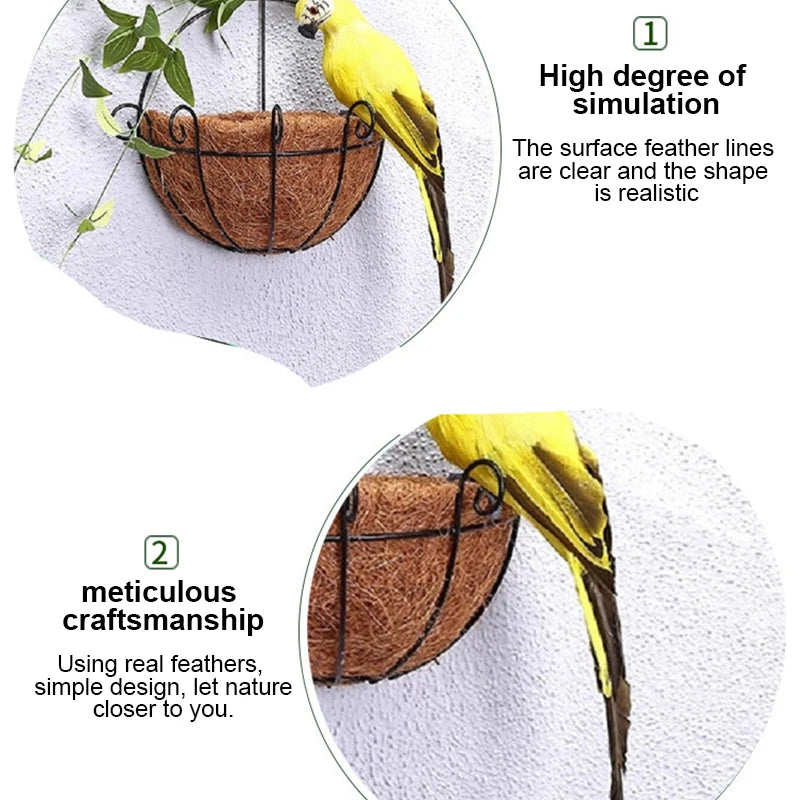 25/35cm Handmade Foam Feather Artificial Parrot Imitation Bird Model Figurine Foam Birds Parrot Home Garden Decoration Ornament