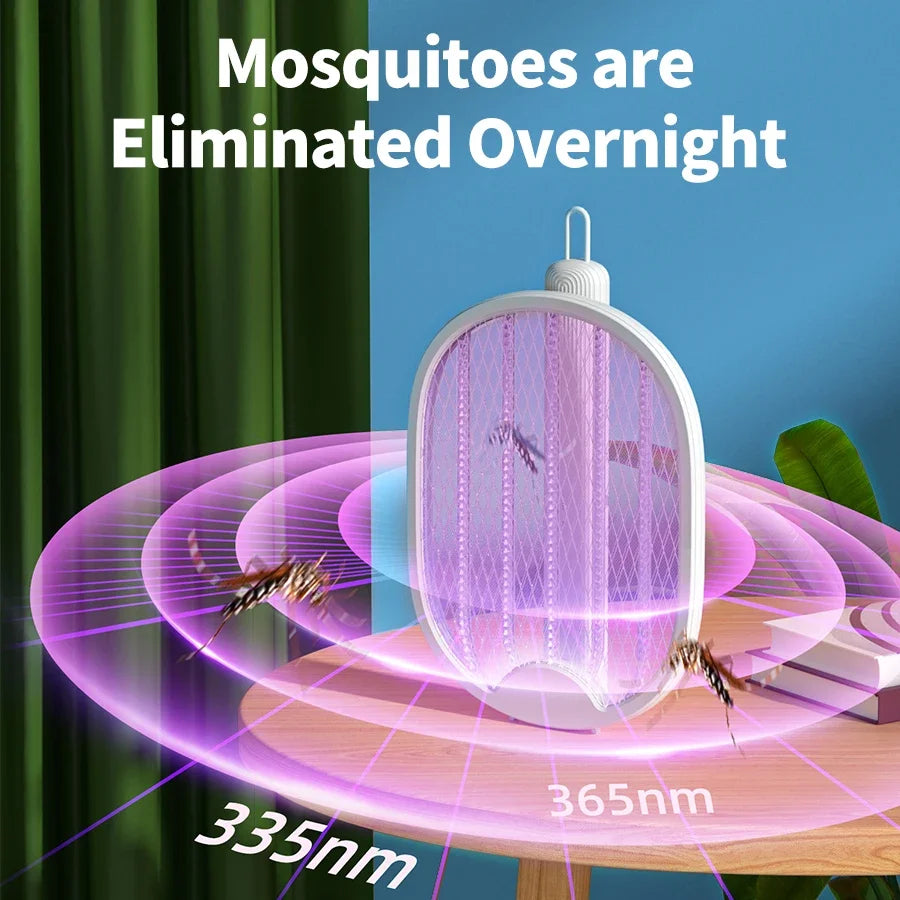 DW1 Home Dormitory Electric Mosquito Swatter Mosquito Killer Lamp 2 in 1 Purple Light Folding USB Rechargeable Insect Killer