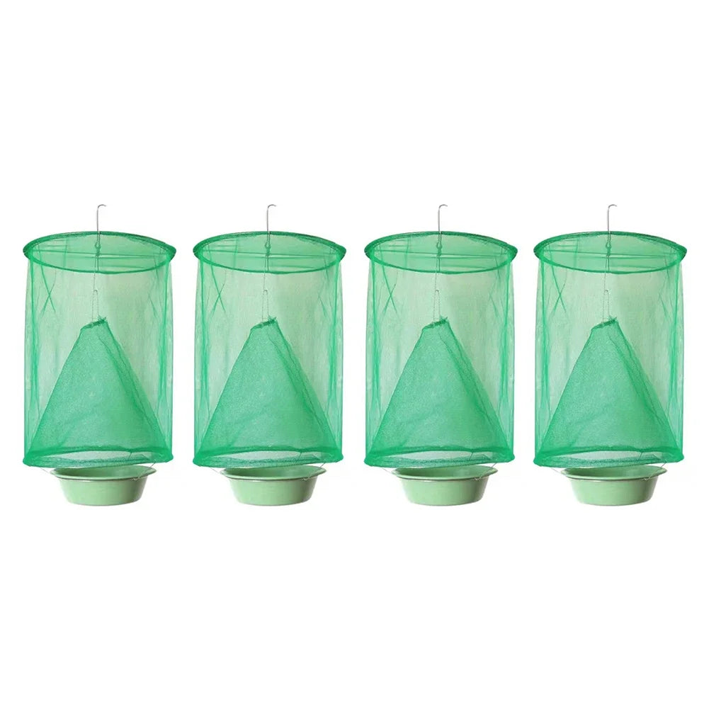1-10PCS Fly Traps Outdoor Insect Catcher Killer Pest Control Reusable Hanging Flytrap Cage Net Traps Garden Hanging Fly Catche