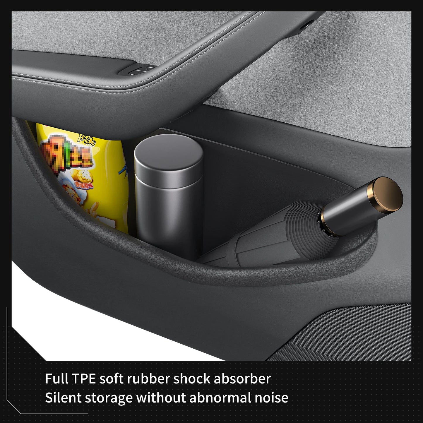 for Tesla Model Y Juniper/Launch 2025 Car Side Door Handle Storage Box Gate Slot Anti Dirty Storage Tidying Tray Accessories