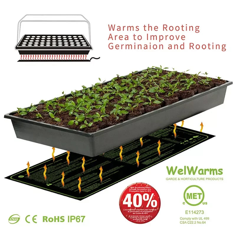 Plant heating pads 50x25cm 240V 17.5W Plants Growth Heating Mats Seedling Heat Mat Indoor Plants Germination Waterproof Heating