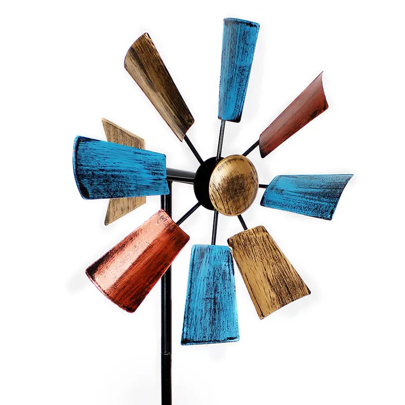 1PCS Creative Metal Rotating Windmill Outdoor Decoration Wrought Iron Windmill Pastoral Decoration Garden Courtyard Arrangement