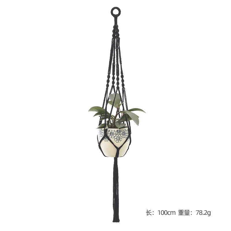 Hanging Plant Handmade Macrame Plant Hanger Flower Pot Planter Hanger Wall Decor Courtyard Garden Hanging Planter Hanging Basket