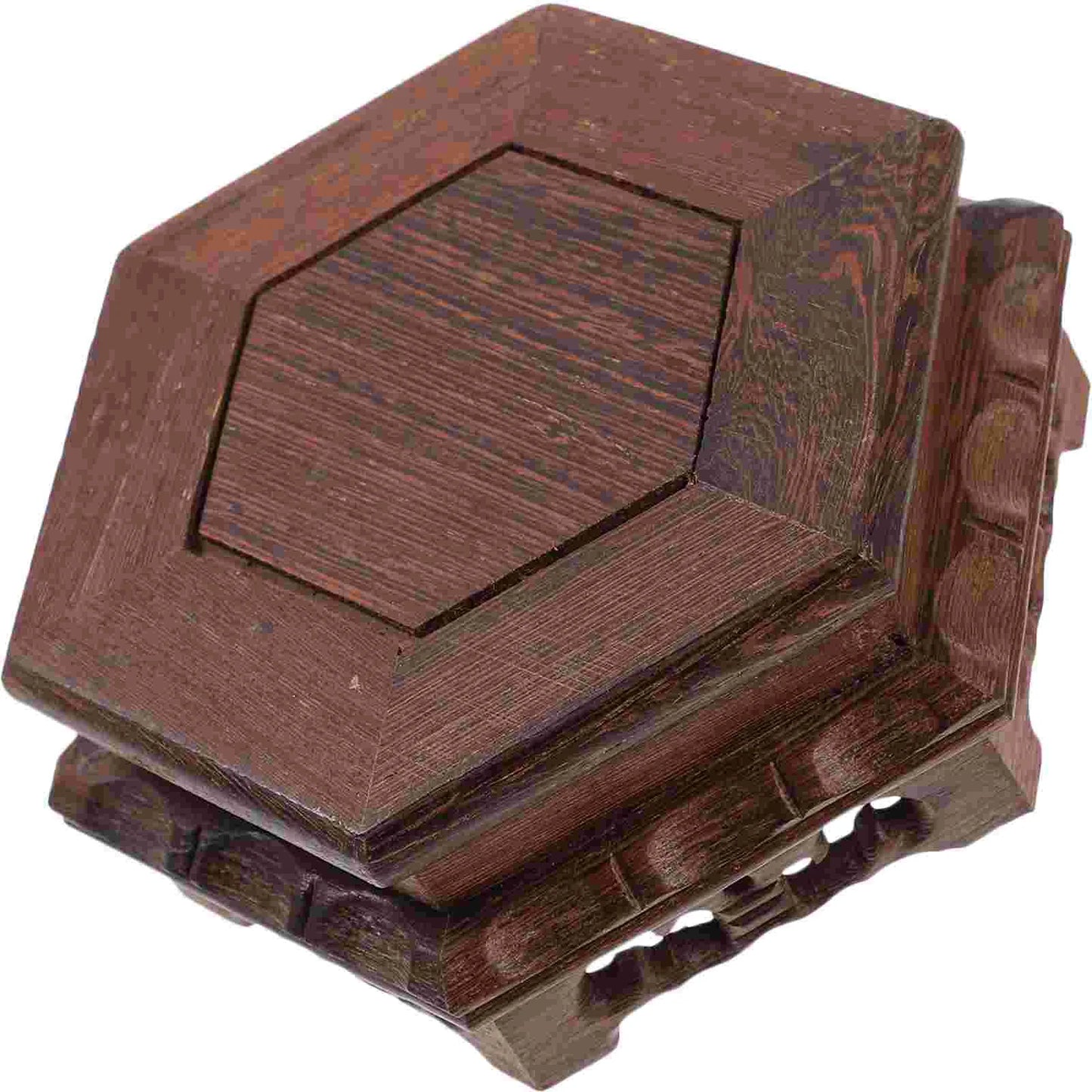 Small Size Solid Wood Base Hexagonal Wooden Plant Stand Potted Plant Riser Indoor Plant Holder Vase Display Stand Fish Bowl