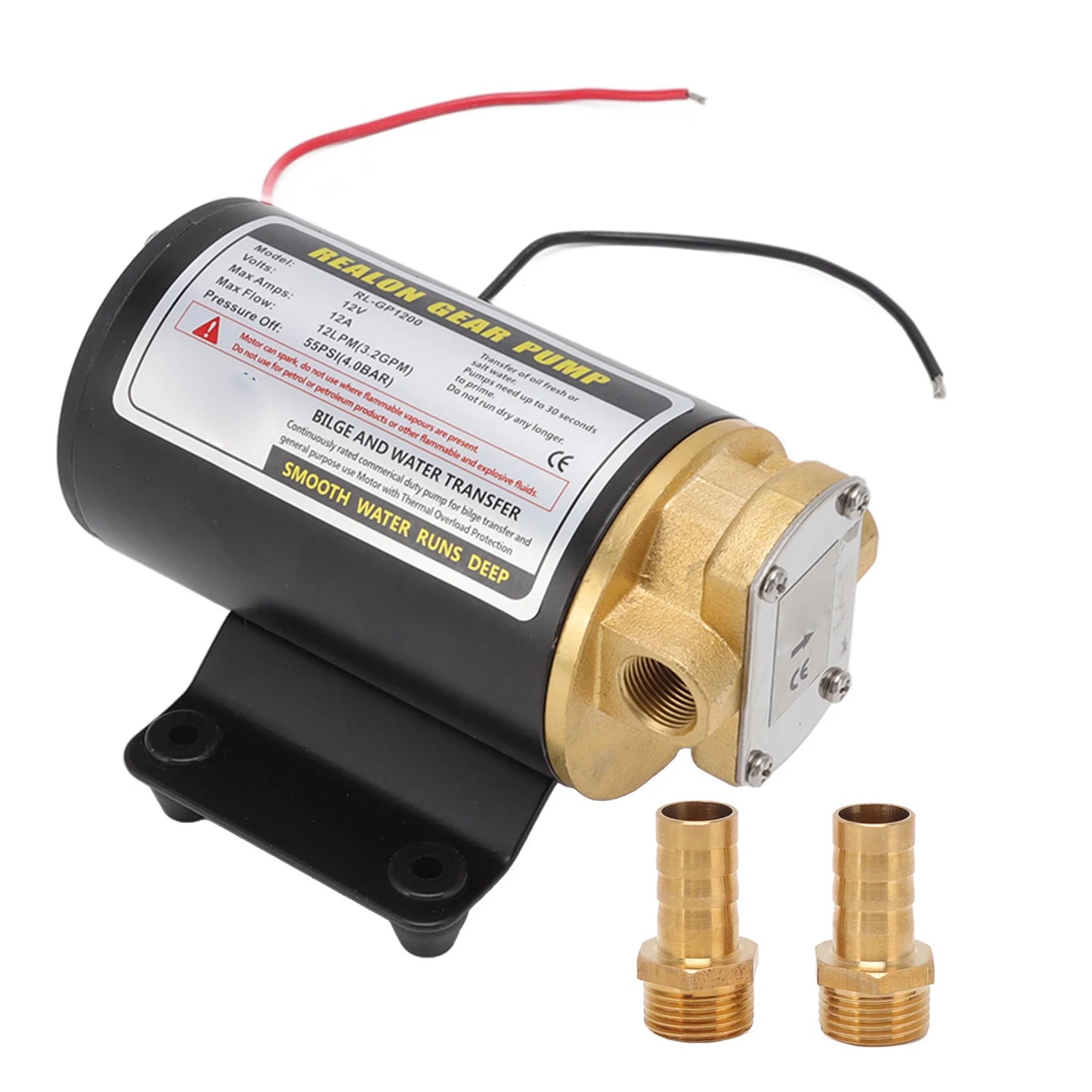 Diesel S Gear Pump Electric Gear Oil Pump Thermal  Motor Pump Oil Transfer Pump with Brass Connector for Diesel Engine