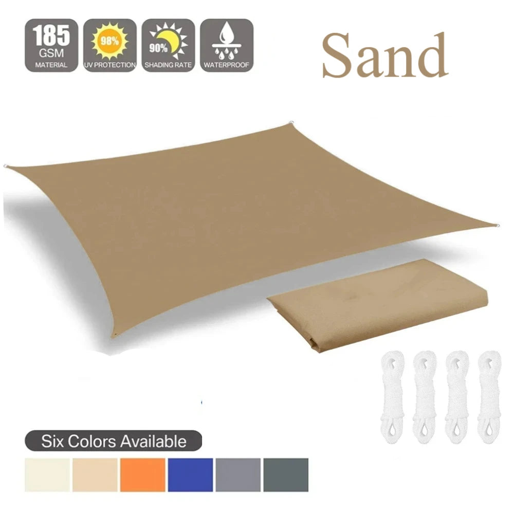 98%UV Block Water Resistant Shade Sail Sun Sail Shelter Canopy Pool Rectangle Square 4x3m/3x2M For Garden Terrace