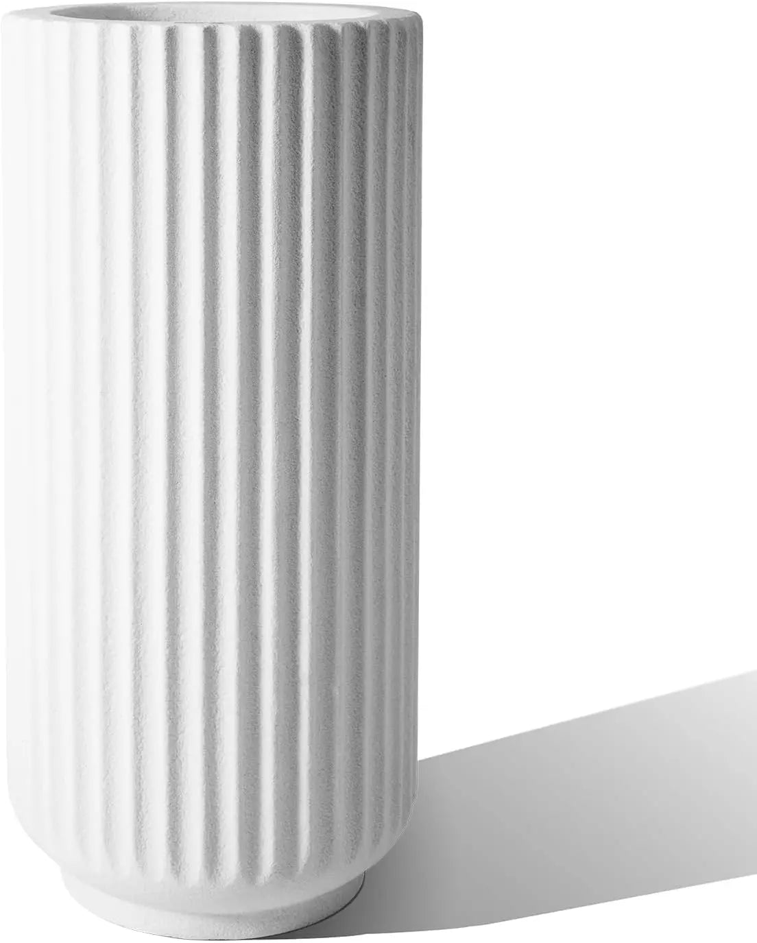 Roman Column Concrete Planter Durable All-Weather Use with Drainage Holes,Large Tall Round Planter for Outdoor Indoor Plants