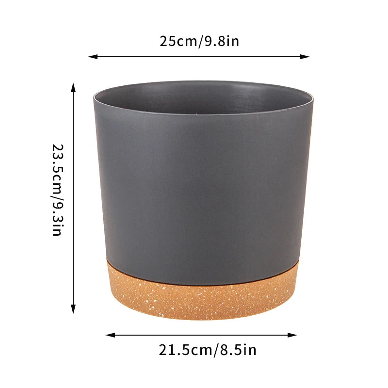 Self Watering Plant Pots Automatic Plastic Flowerpot Bottom Watering Planters with Saucer for Indoor Outdoor Plants Garden Decor