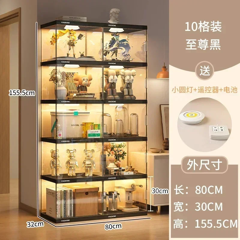 Nordic Living Room Display Cabinet Bookshelf Storage Organizer Modern Design Cabinet With With Lights Home Decor Furniture