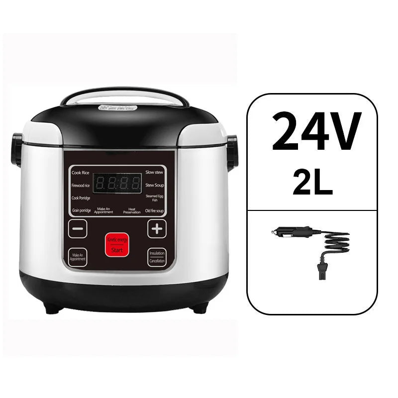 12V 24V Mini Rice Cooker Car Truck Soup Porridge Cooking Machine Food Steamer Heating Lunch Box Meal Heater Warmer 1L / 2L