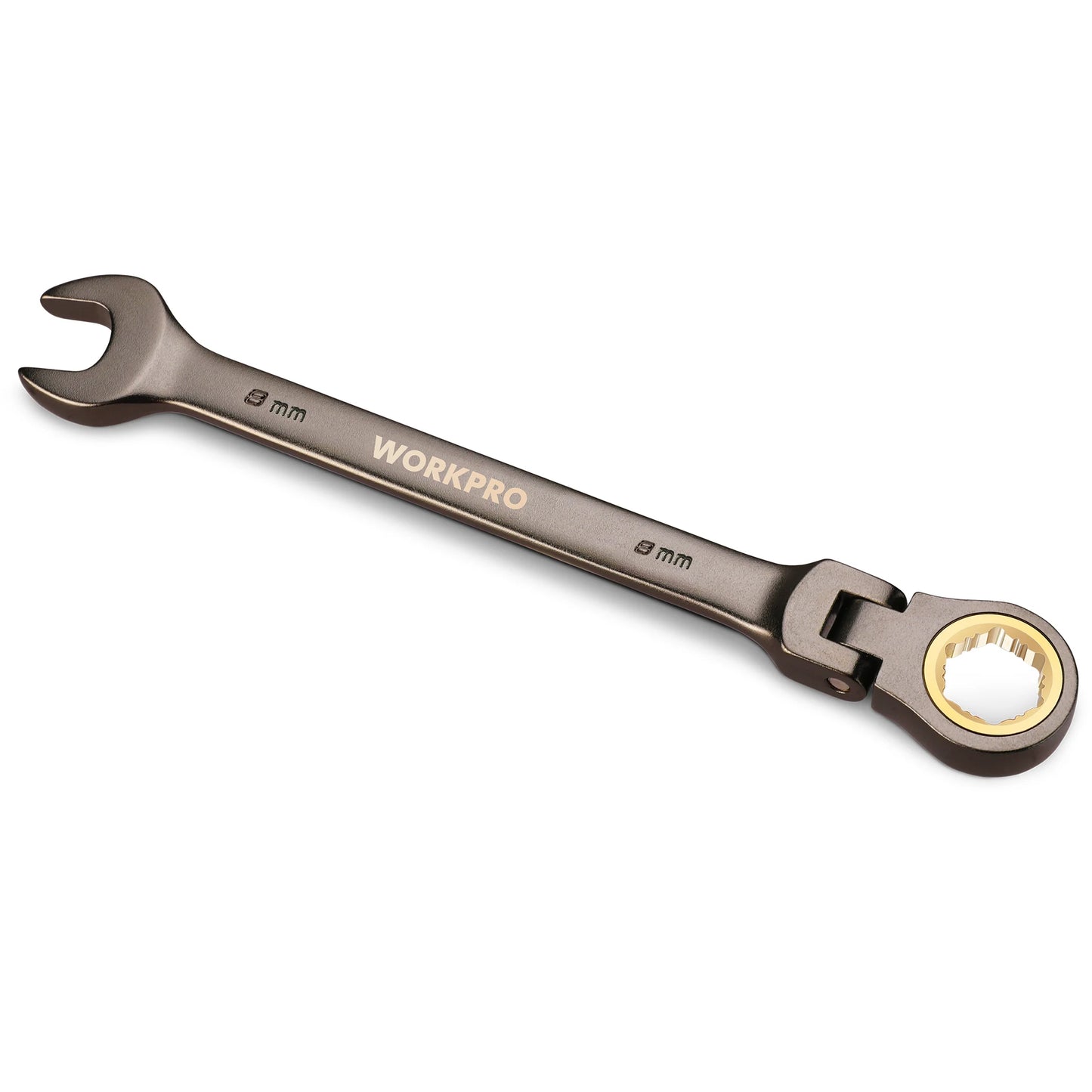 WORKPRO 8pcs Flex-Head Ratcheting Combination Wrench Set SAE 5/16-3/4