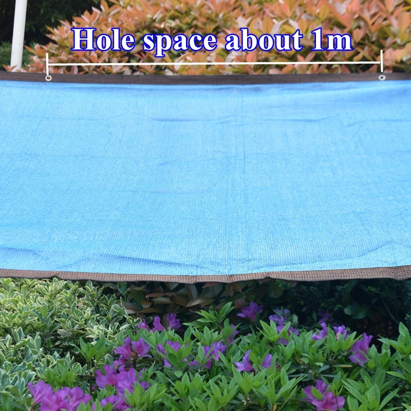 6/12Pin Blue Sunshade Net Outdoor Swimming Pool Pergola Garage Mesh Cover Garden Greenhouse Plant Flower Shading Netting Cloth