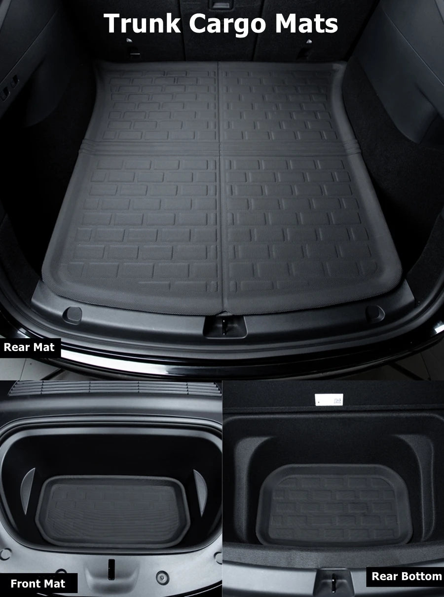 Car Floor Mats For Tesla Model Y Juniper 2025 LHD RHD Model Y All Weather Floor Liners Anti-slip Trunk Mat Cargo Liners