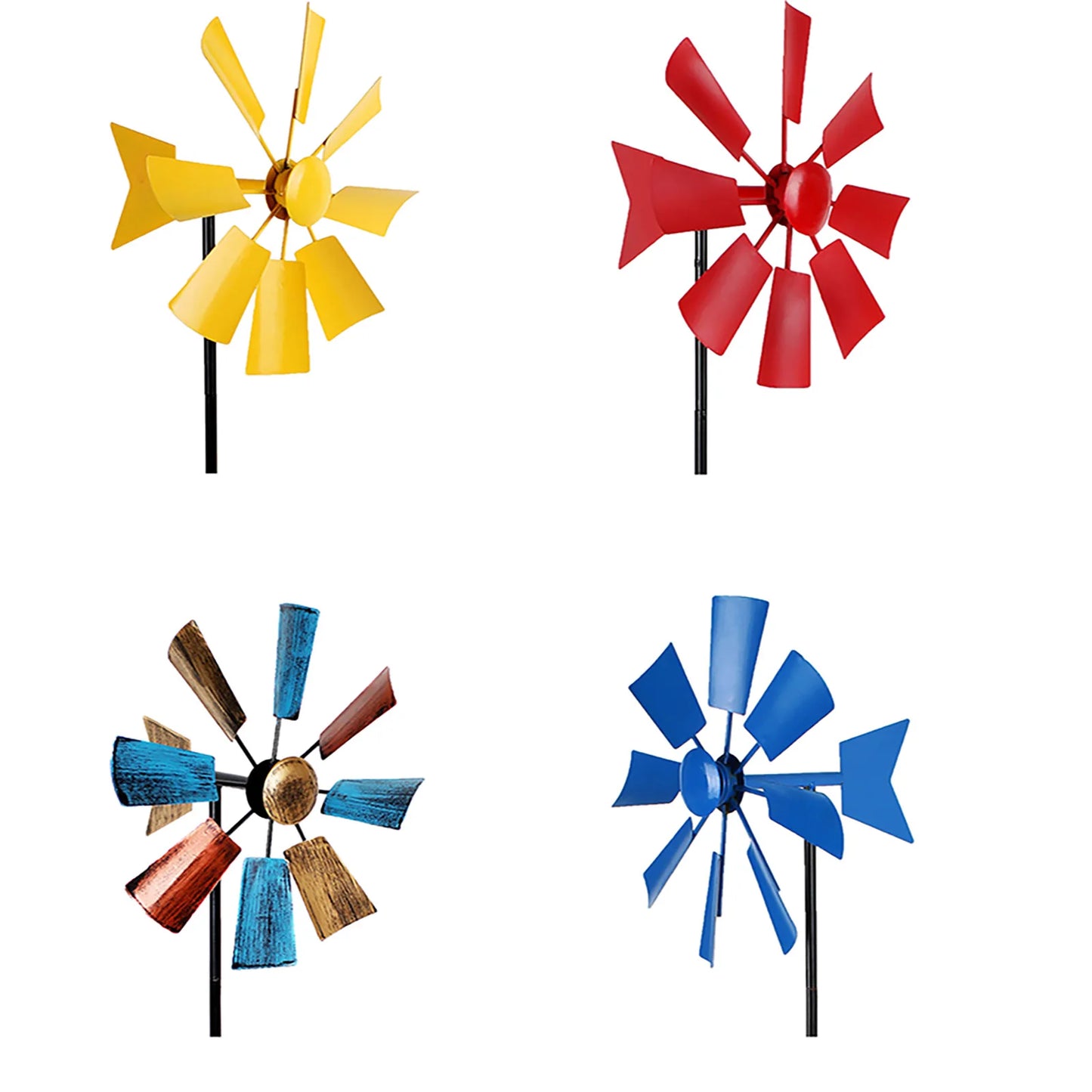 1PCS Creative Metal Rotating Windmill Outdoor Decoration Wrought Iron Windmill Pastoral Decoration Garden Courtyard Arrangement