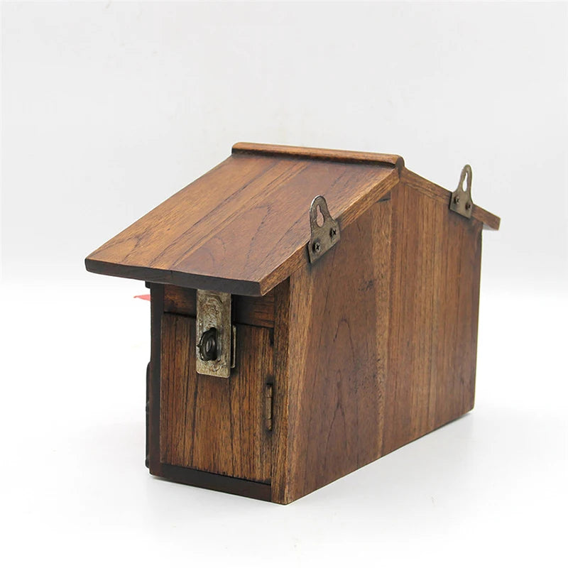 Outdoor Wooden Post Box Letter Mailbox Lockable Wall Mounted Mailbox Secure Letterbox Suggestion Box Garden Decoration
