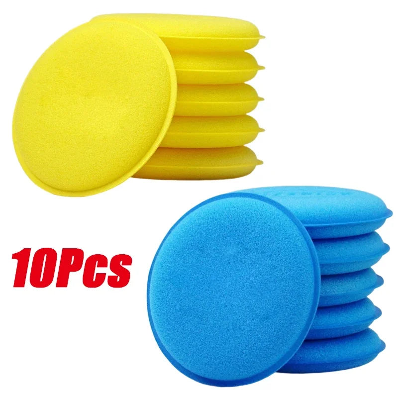 10Pcs Round Car Waxing Polish Wax Foam Sponge High Density Applicator