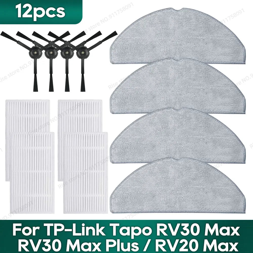Compatible for TP-Link Tapo RV30 Max Plus/ RV30 Max/ RV20 Max Plus / RV20 Max Accessories Hepa Filter Mop Side Brush Parts