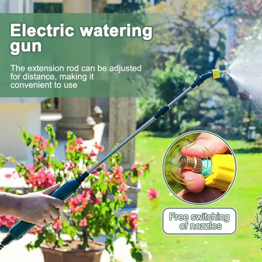 2400mAh Battery Powered Sprayer Wand with Battery Indicator Electric Sprayer Telescopic Wand Irrigation Tool for Lawn and Garden