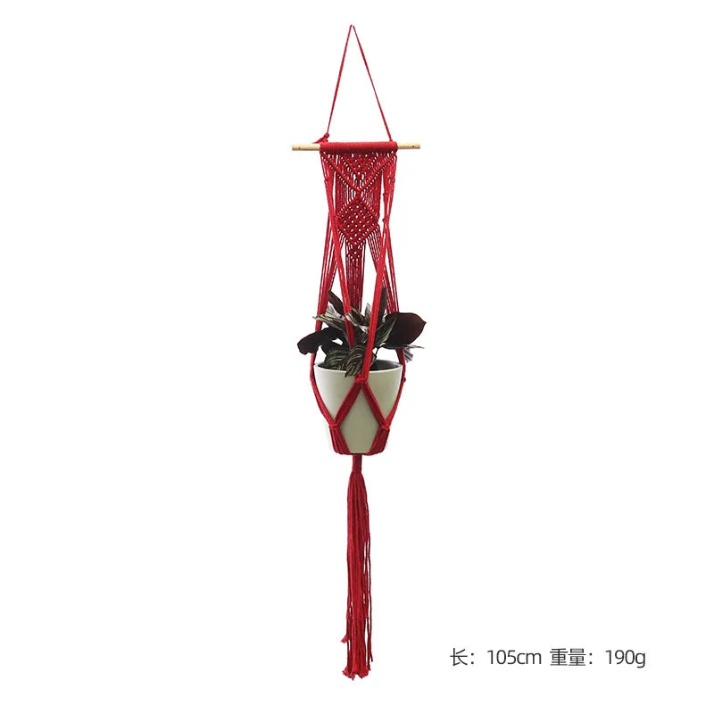 Hanging Plant Handmade Macrame Plant Hanger Flower Pot Planter Hanger Wall Decor Courtyard Garden Hanging Planter Hanging Basket