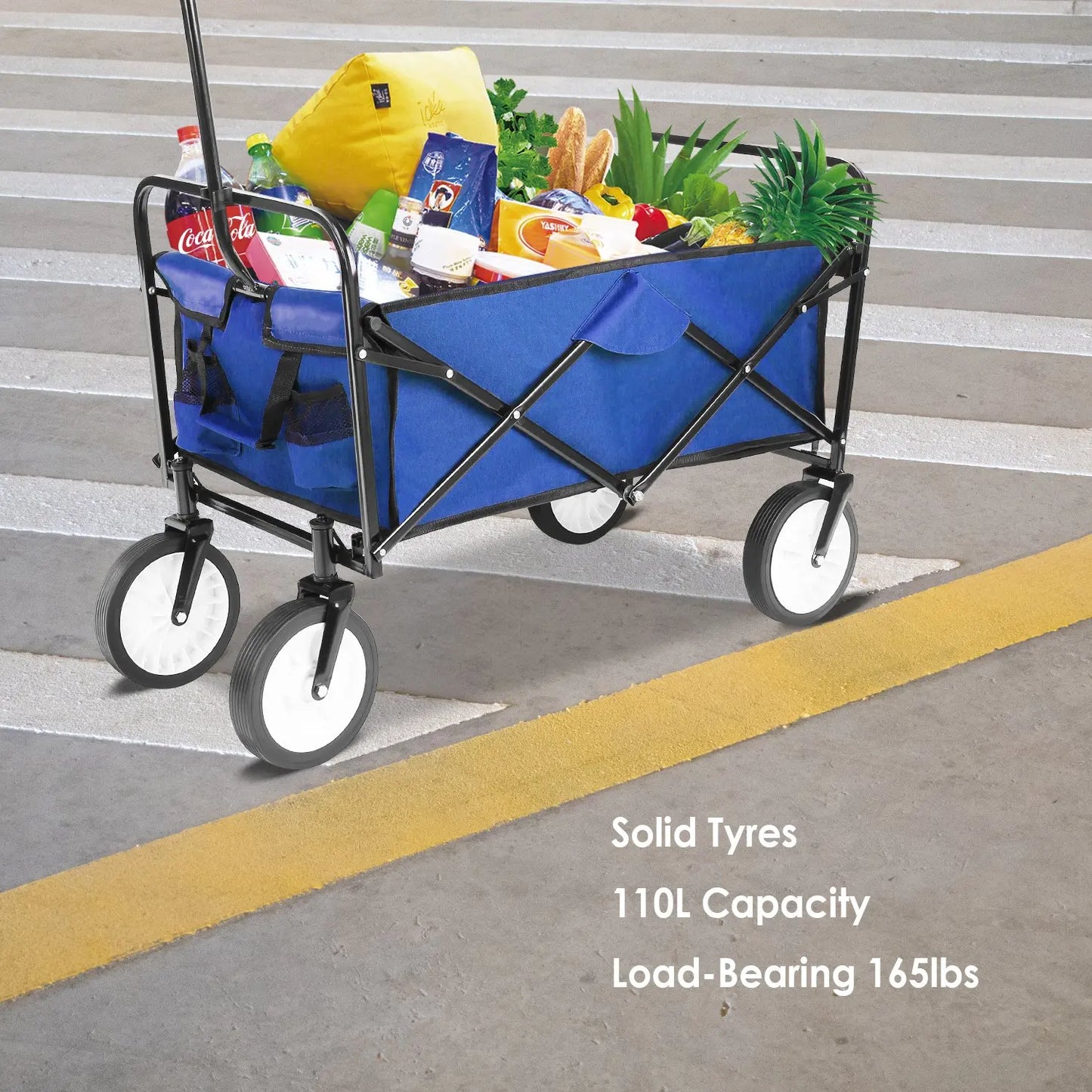 Collapsible Wagon Cart Beach Folding Utility Heavy Duty Camping Grocery Trolley Hand Garden Cart Outdoor Camping