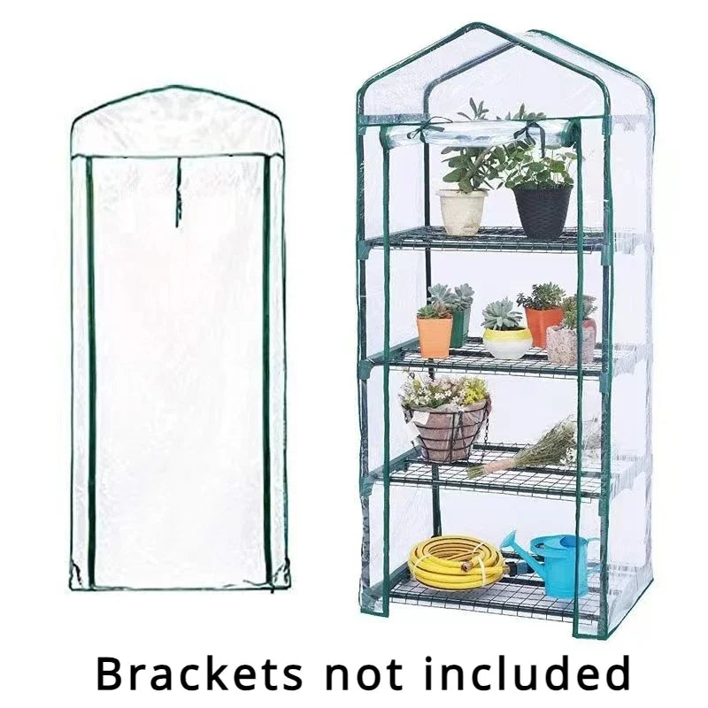 Garden Warmer Cover PVC Flower and Plant Insulated Warming Shed Greenhouse Warming Sunroom Insulated Rainproof Trellis