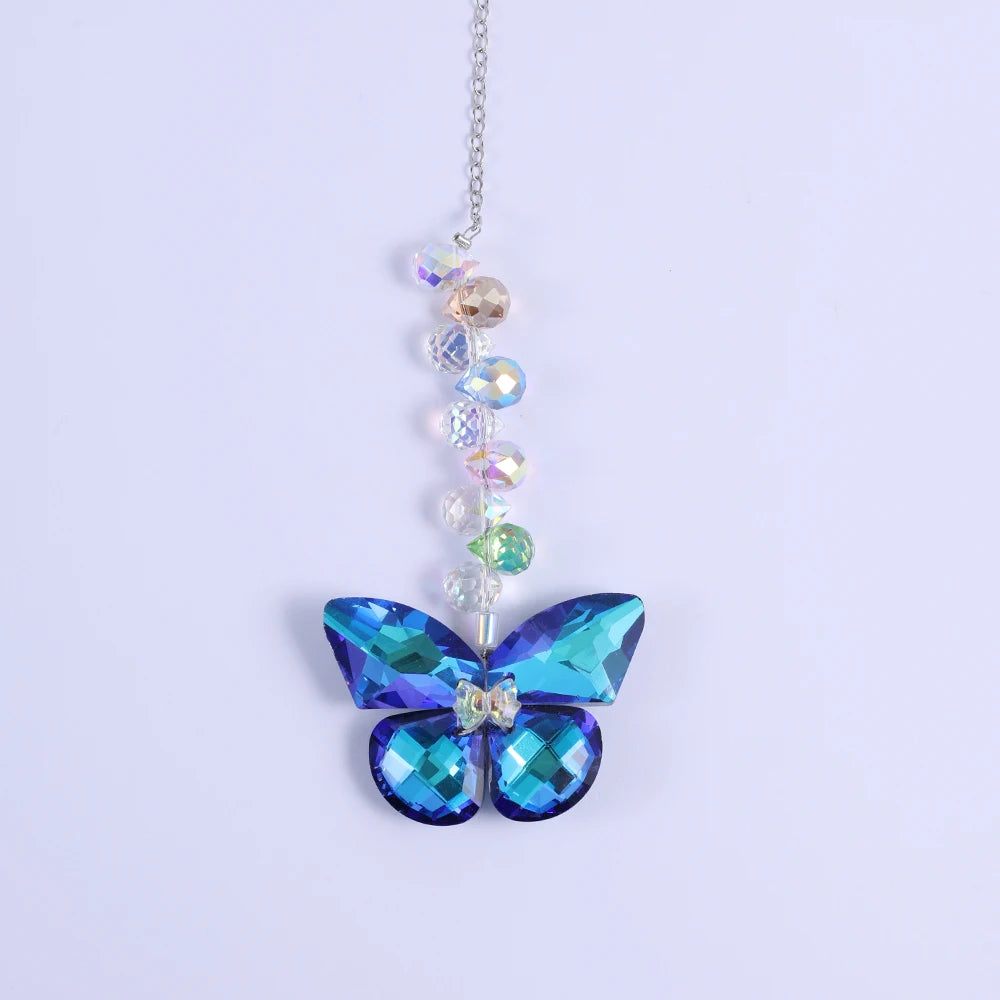 Crystal Butterfly Suncatchers for Window Hanging Ornaments, Rainbow Maker Sun Catchers Indoor Outdoor Patio Garden Decor Gifts