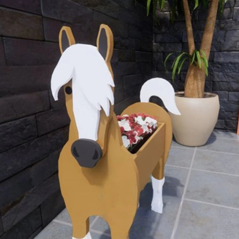 DIY Dog Planter Garden Flower Pot Pomeranian Husky Horse Sheep Elephant Bear Vase Pots Animal PVC FlowerPots Garden Home Decor