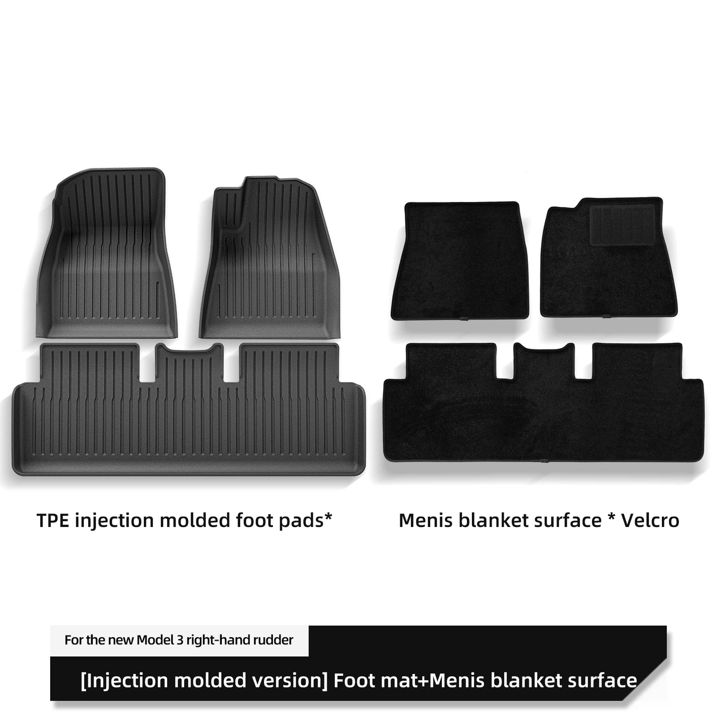 For Tesla Model 3 Highland Floor Mats 2024 Car Accessories TPE Waterproof Foot Pad Front Rear Trunk Mat Rear Seat Backrest Pad