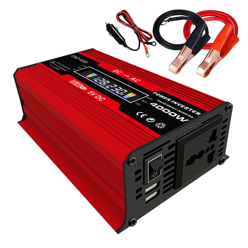 4000W Car Power Inverter - 12V to 110V/220V Modified Sine Wave