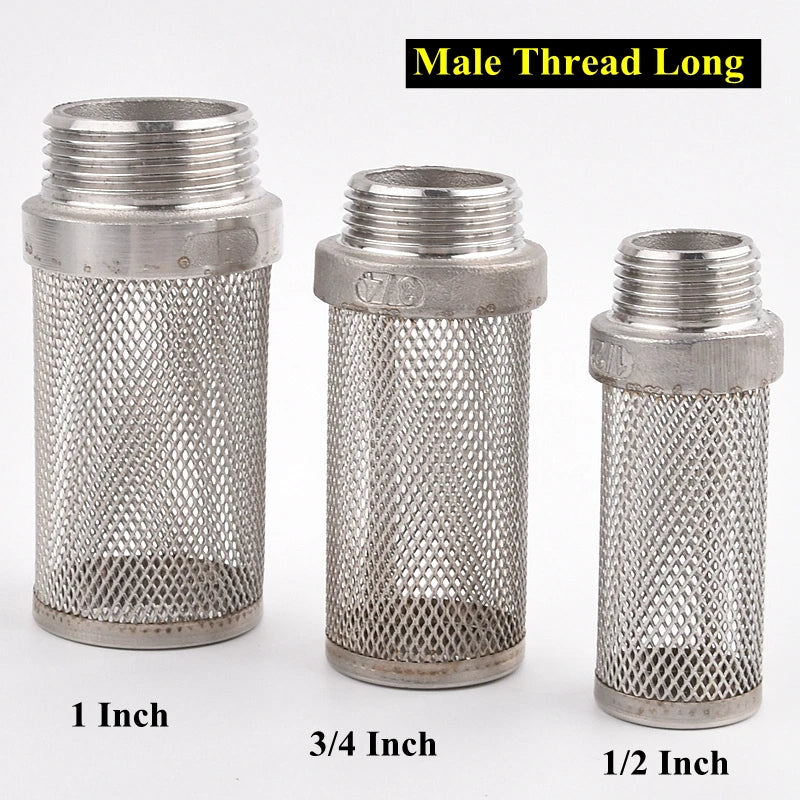 304 Stainless Steel Male Thread Mesh Cover Aquarium Fish Tank Water Pump Inlet Filter Screen Garden Irrigation Pump Hose Filters