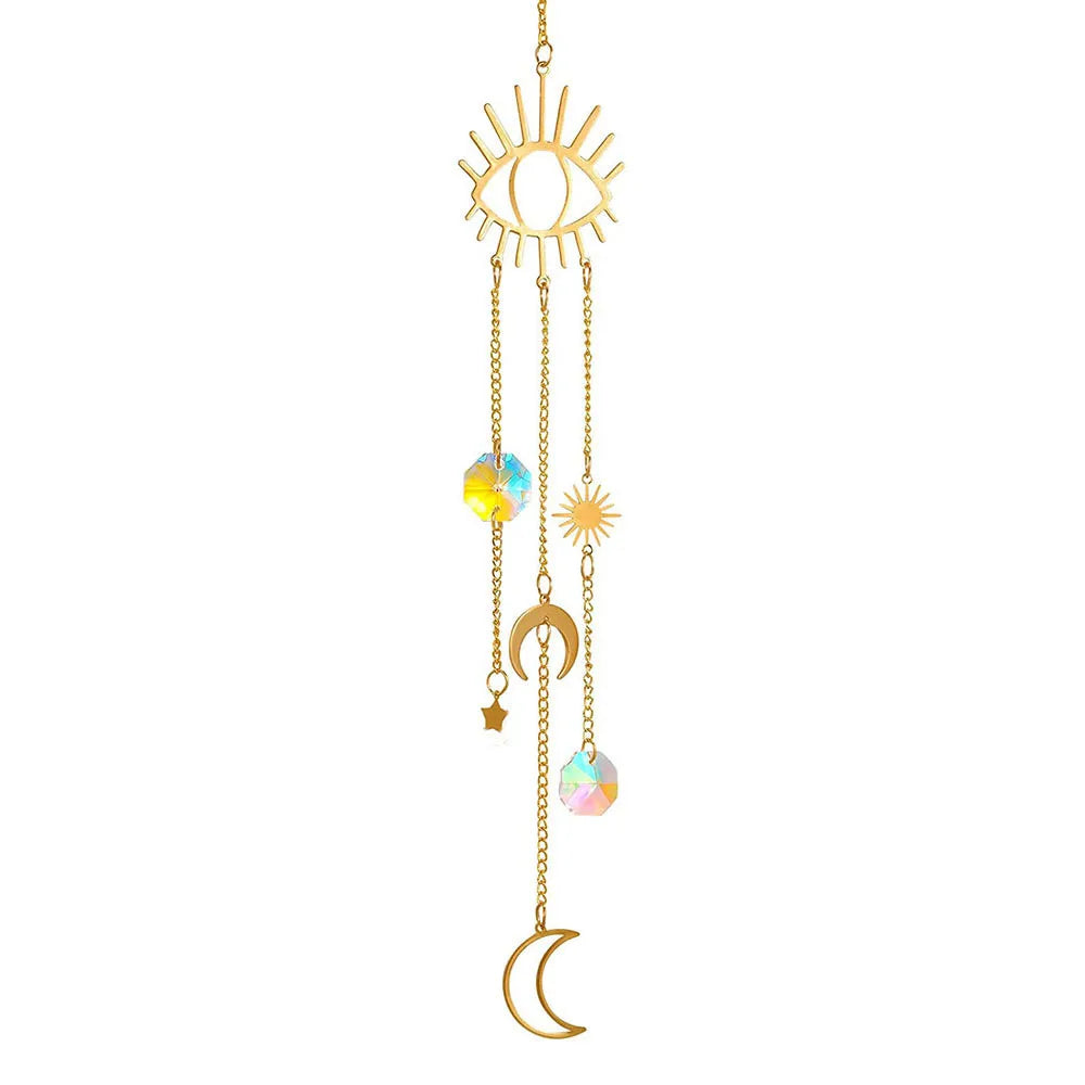1PCS AB Suncatcher Hanging Sun Catcher with Chain Pendant Ornament Crystal Balls for Window Home Garden Christmas Party Decor