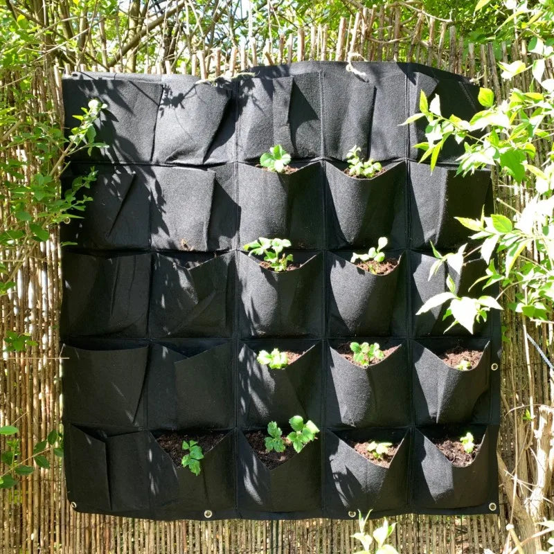 Black Green Wall Hanging Planting Bags Flower Pot Grow Bag Garden Planter Vertical Suculentas Plant Pot Home Decor Accessories