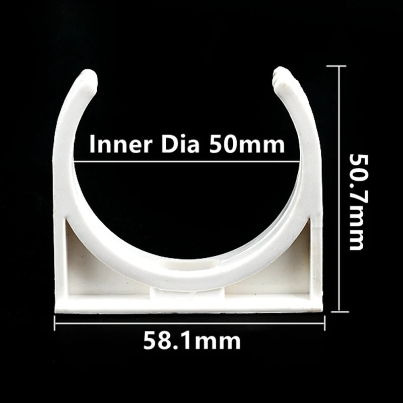 20/25/32/40/50mm White PVC Pipe Clamp UPVC Tube Holder Garden Water Pipe Connector U-shaped Clips Aquarium Fish Tank Accessories
