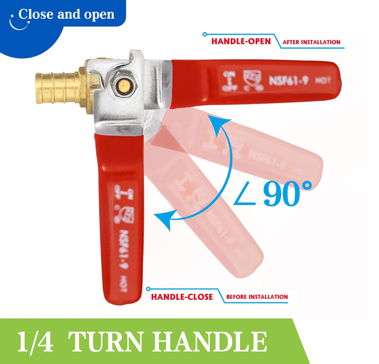KING SMART Crimp/F1807 PEX 1/2" Full Port PEX Ball Valve; for Hot and Cold Water System; 10Pcs/Case; 80410