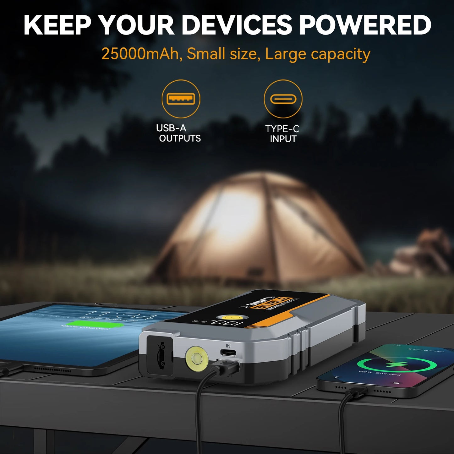 BIUBLE Jump Starter, 6000A Peak Portable 12V Car Battery Charger Jump