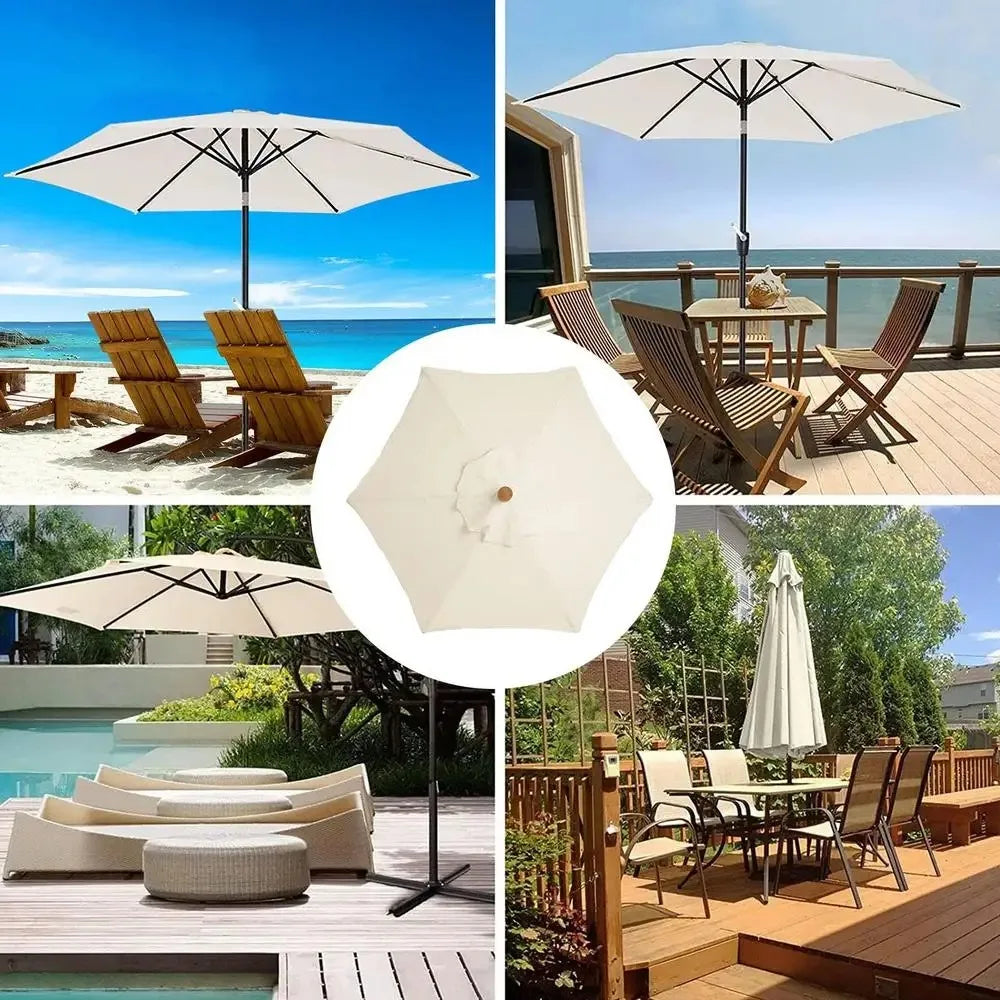 3M Parasol Replacement Cloth Without Stand Parasol Umbrella Cover Waterproof Sunshade Cloth Canopy Patio Garden Cover