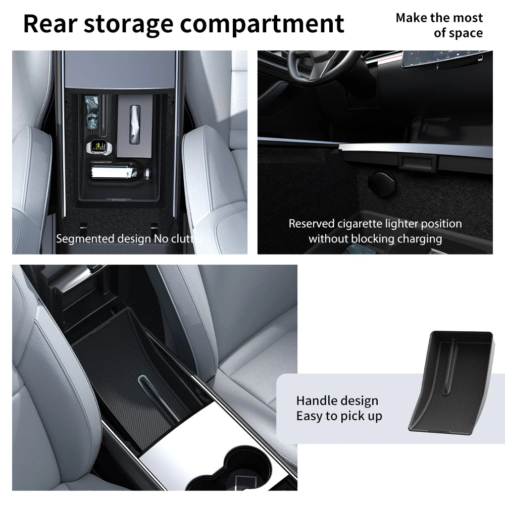 YZ for Tesla Model 3 Y Highland 2021-2024 central control lower storage box handrail box underlay waterproof mat Box Accessories