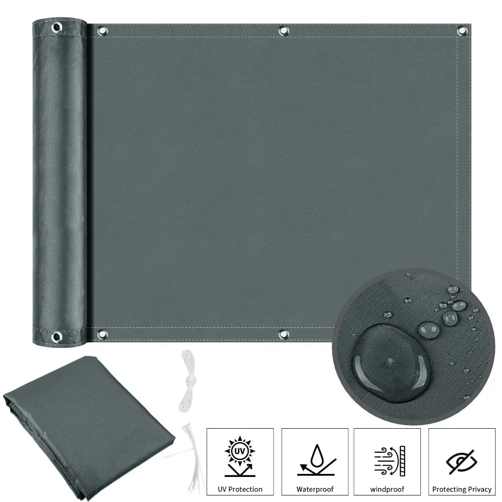 Balcony Privacy Screen Fence Cover UV Protection Weather-Resistant Shield for Deck Patio Backyard Outdoor Pool Porch Railing